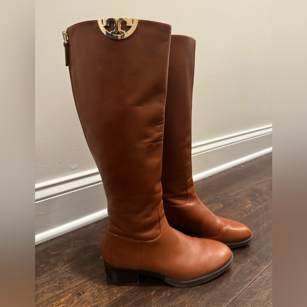 Tory Burch Tan Leather Over the Knee Boots - Picture 2 of 8
